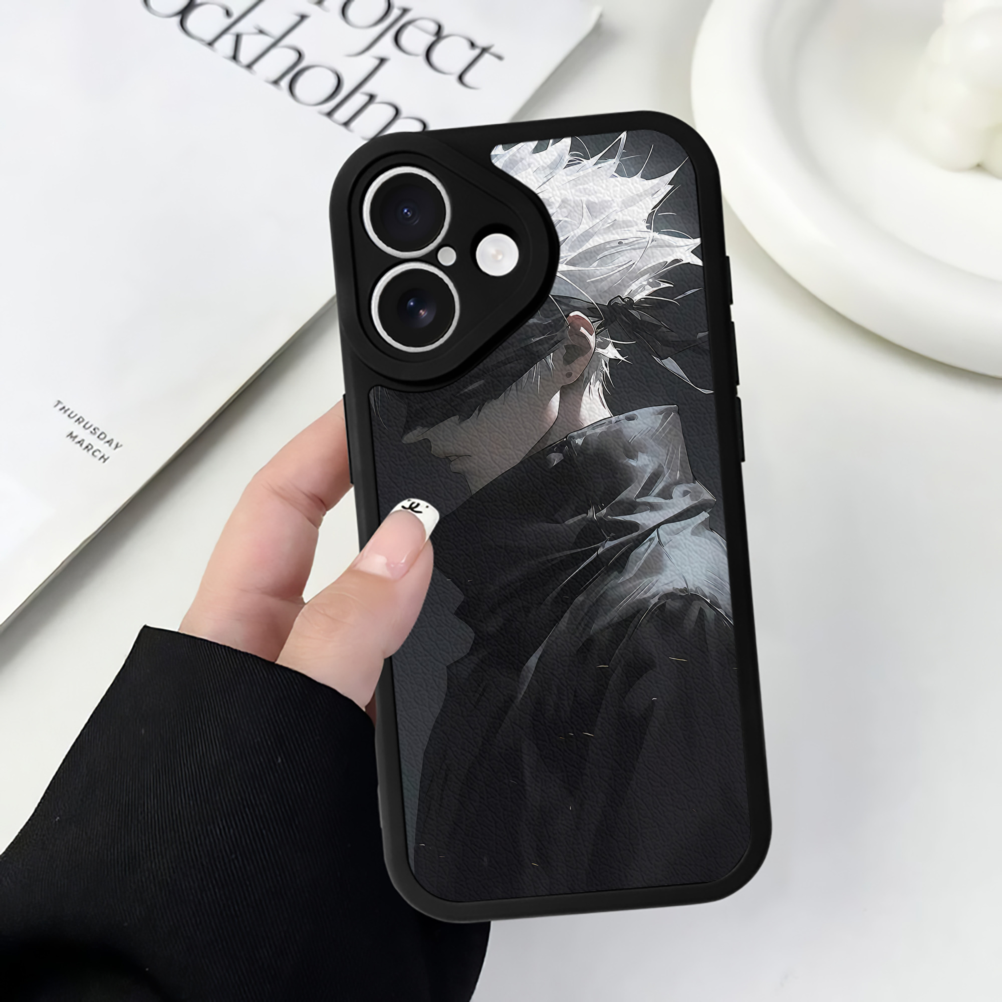 （画像用） 呪術廻戦 Jujutsu Kaisen 【iPhone 16シリーズ対応】シリコンスマホケース（レザー調） 材質：シリコン